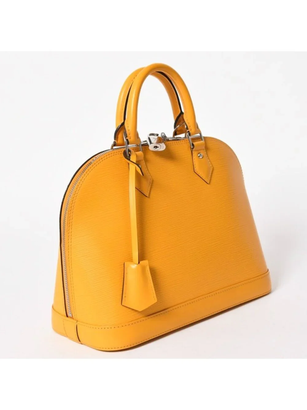 Louis Vuitton Alma Handbag Epi Leather Yellow Silver